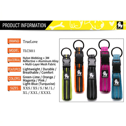 Truelove Soft Mesh Reflective Dog Collar – Breathable & Padded