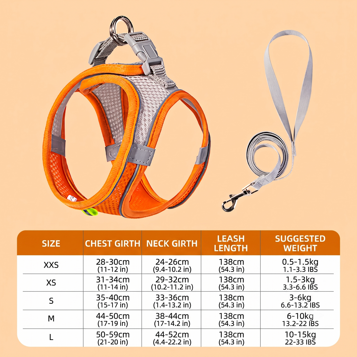 ThePetzStore™ Breathable Soft Mesh Harness & Leash Set