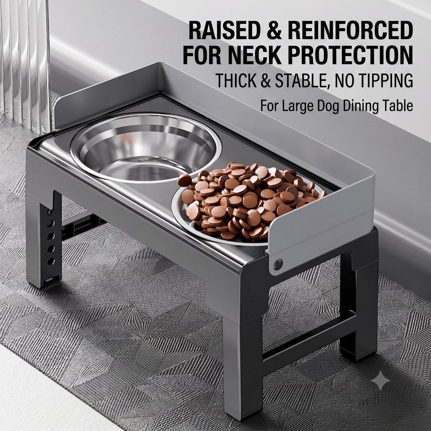 ThePetzStore™ Adjustable Elevated Stand with 2 Bowls