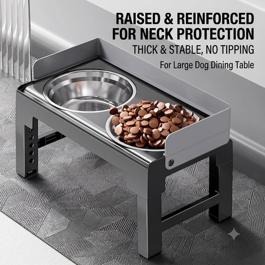 Adjustable Elevated Stand with 2 Bowls