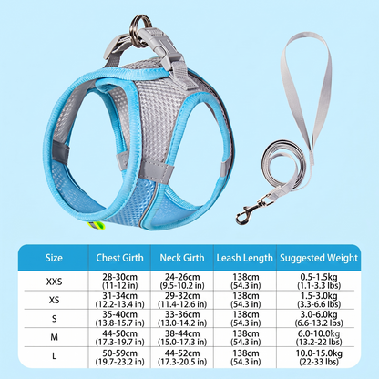 ThePetzStore™ Breathable Soft Mesh Harness & Leash Set