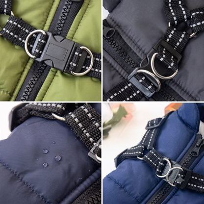 Waterproof Winter Dog Vest with Built-In Harness