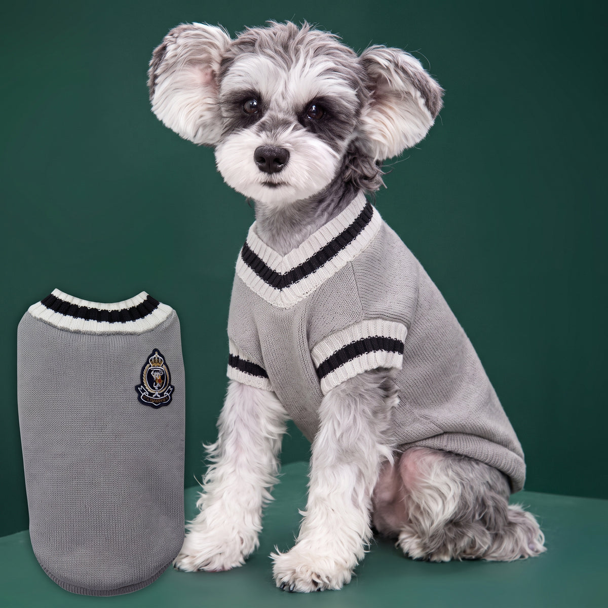 Royal Crest Knitted Dog Sweater