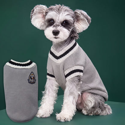 Royal Crest Knitted Dog Sweater