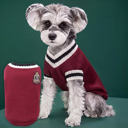 Royal Crest Knitted Dog Sweater