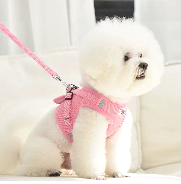 Soft Corduroy Breathable Harness & Leash Set