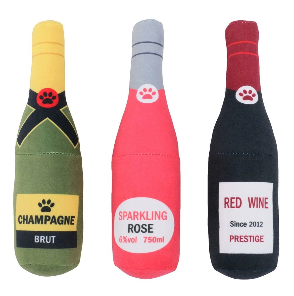 ThePetzStore™ Squeaky Plush Bottle Dog Toy