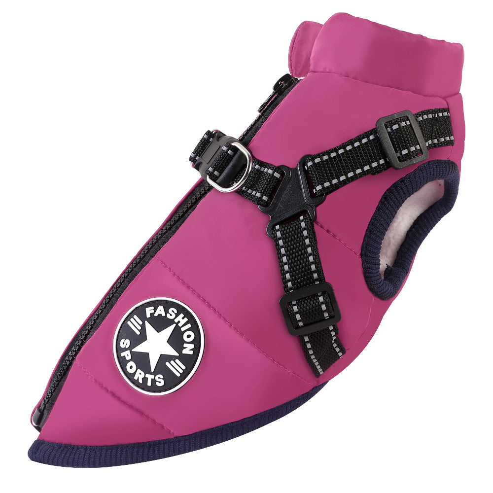 Waterproof Winter Dog Vest with Built-In Harness