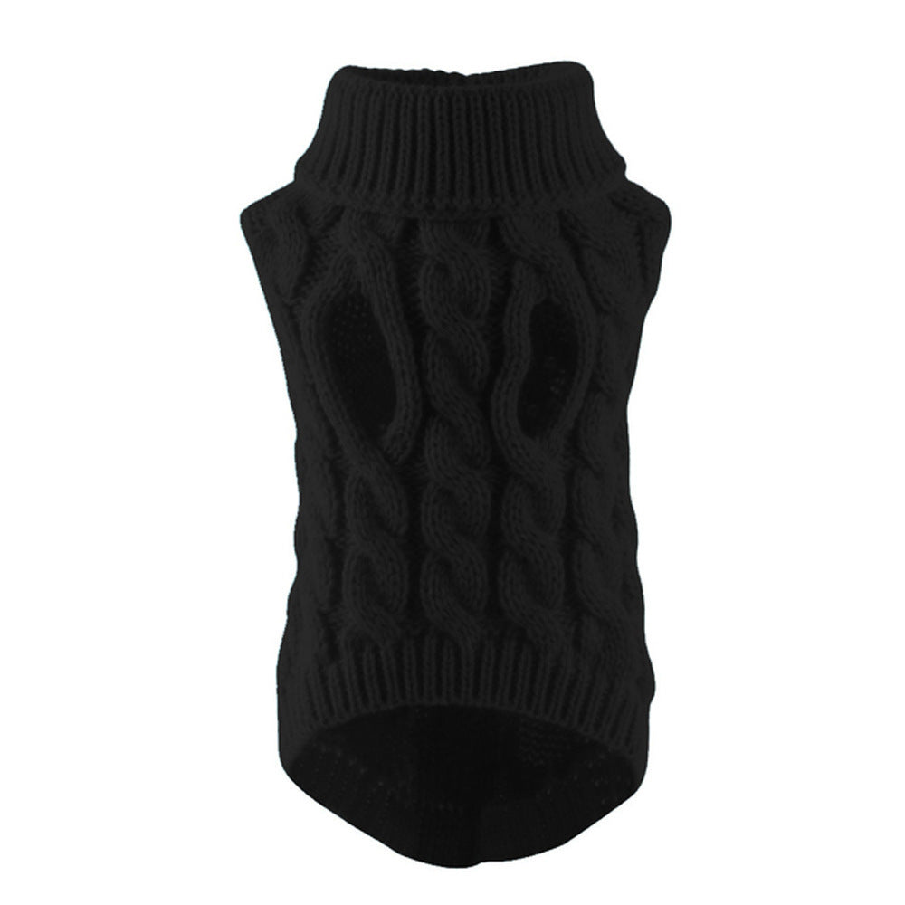 Chunky Cable Knit Dog Sweater & Winter Turtleneck