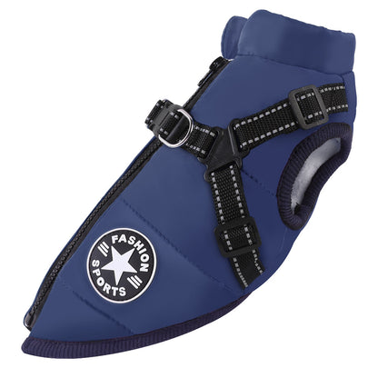Waterproof Winter Dog Vest with Built-In Harness