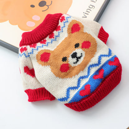 Spooky Pumpkin & Festive Knit Dog Sweater