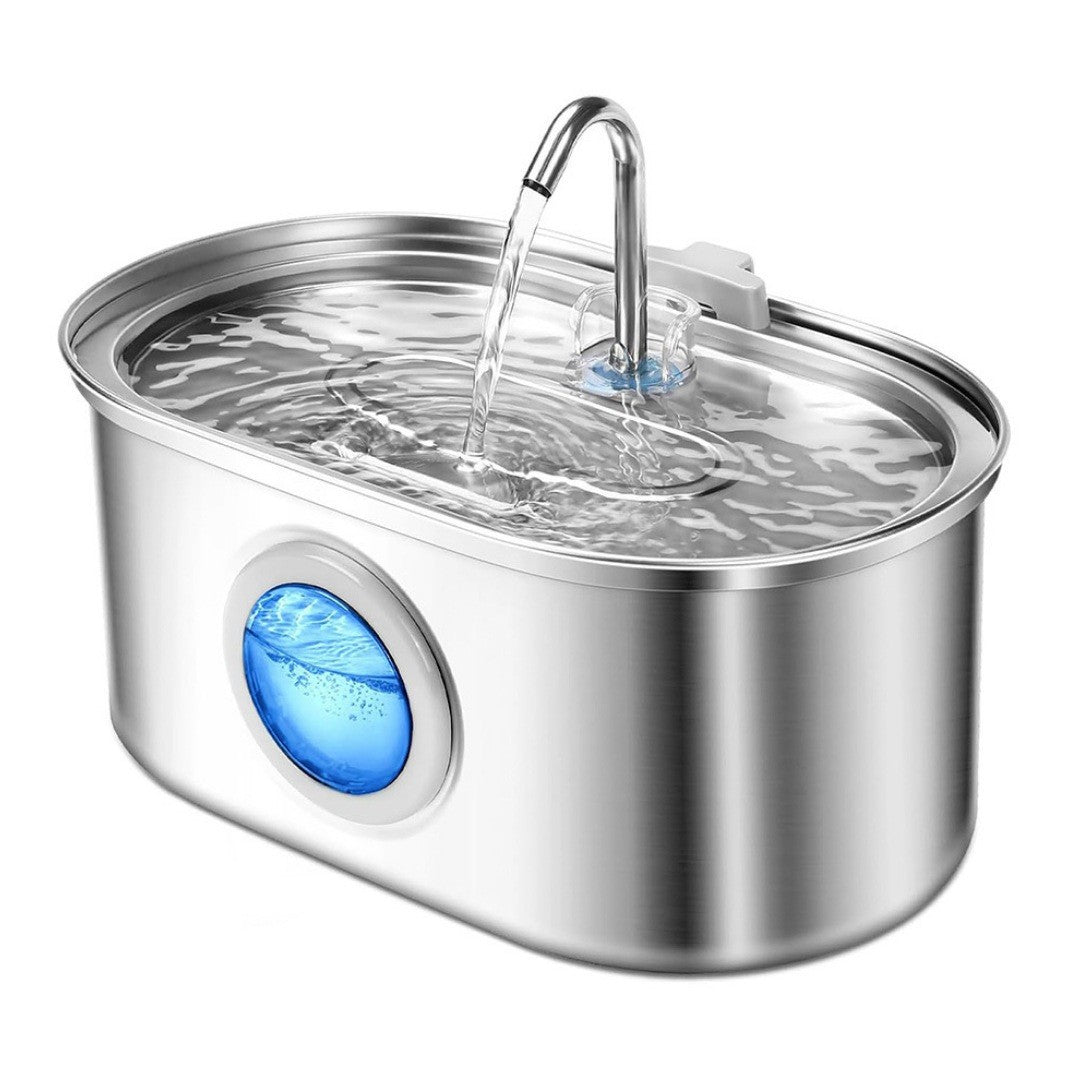 PureFlow Stainless Steel Pet Water Fountain – 3.2L Ultra-Quiet Dispenser
