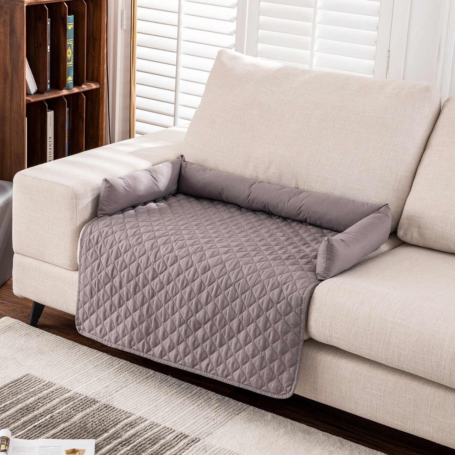 Water-Repellent Pet Bolster Couch Bed & Furniture Protector