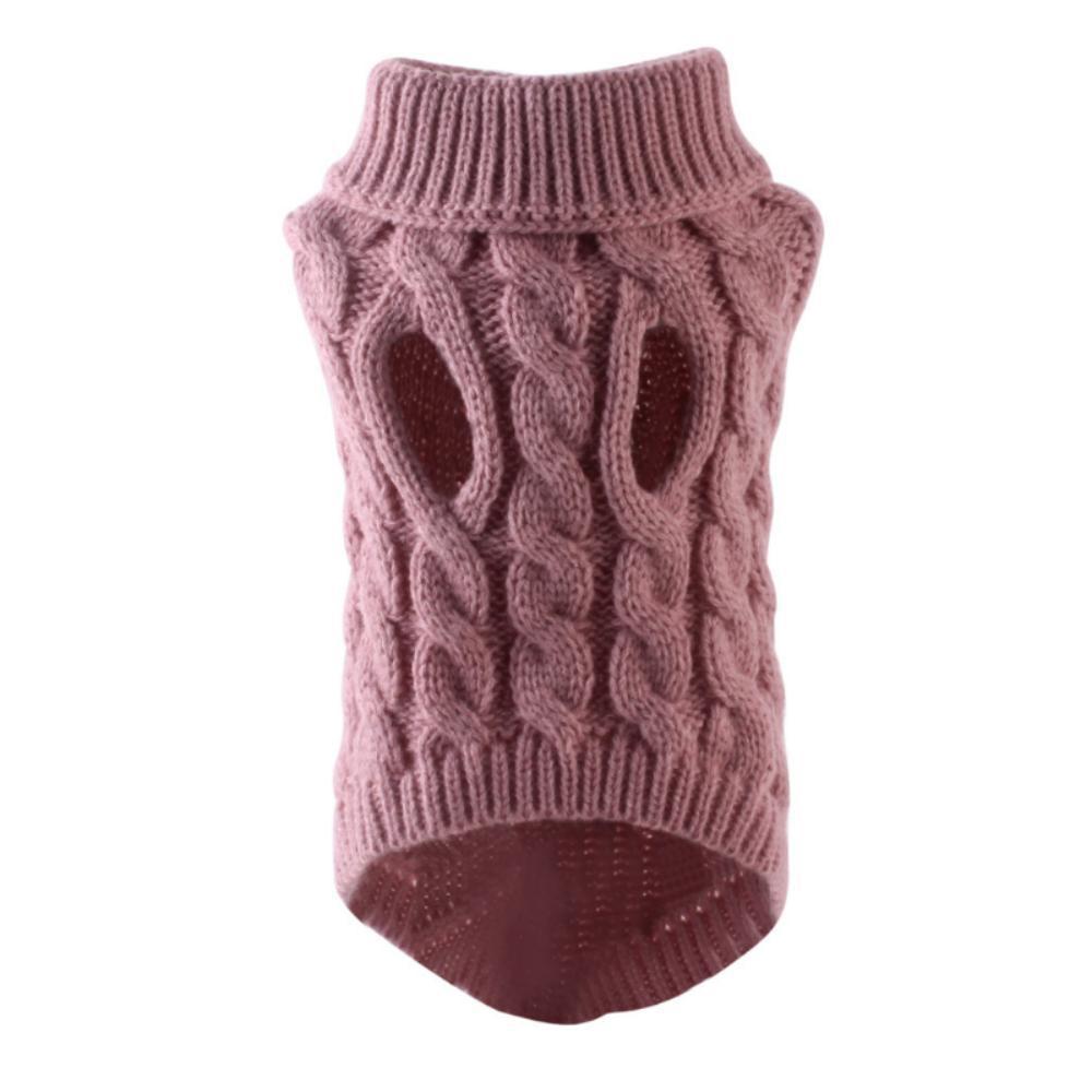 Chunky Cable Knit Dog Sweater & Winter Turtleneck