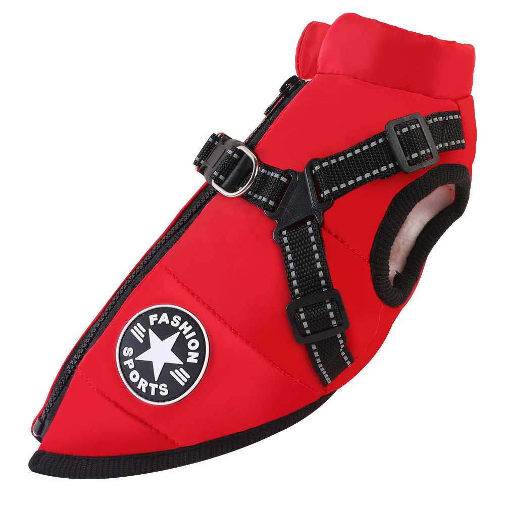 Waterproof Winter Dog Vest with Built-In Harness