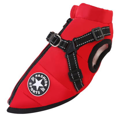 Waterproof Winter Dog Vest with Built-In Harness