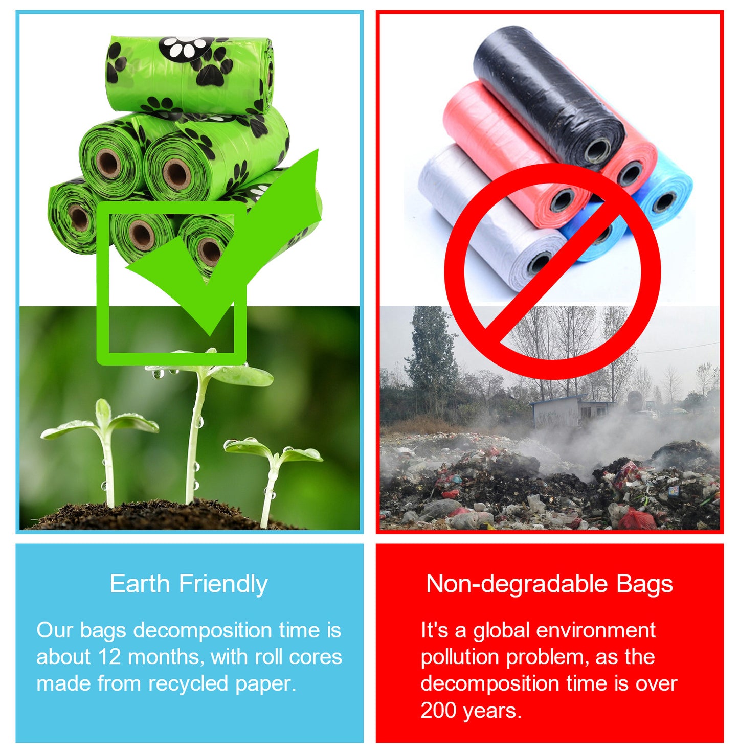 ThePetzStore™ Eco-Friendly Colorful Dog Poop Bags