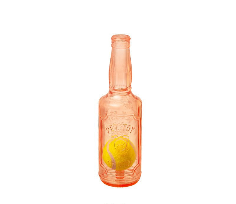 ThePetzStore™ 2-in-1 Squeaky Beer Bottle & Tennis Ball Dog Toy