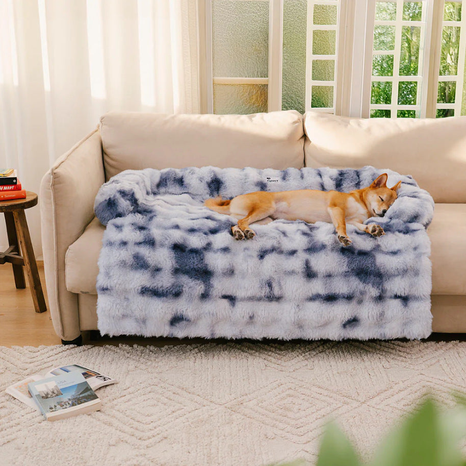 Ultra-Soft Calming Dog Couch Bed & Furniture Protector