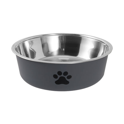 Non-Slip Stainless Steel Paw Print Pet Bowl