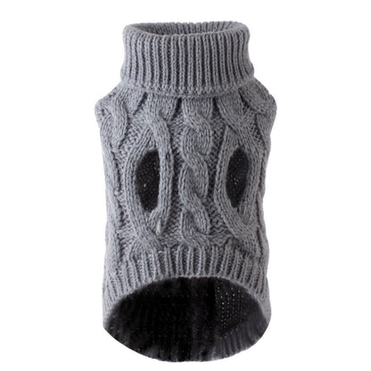 Chunky Cable Knit Dog Sweater & Winter Turtleneck