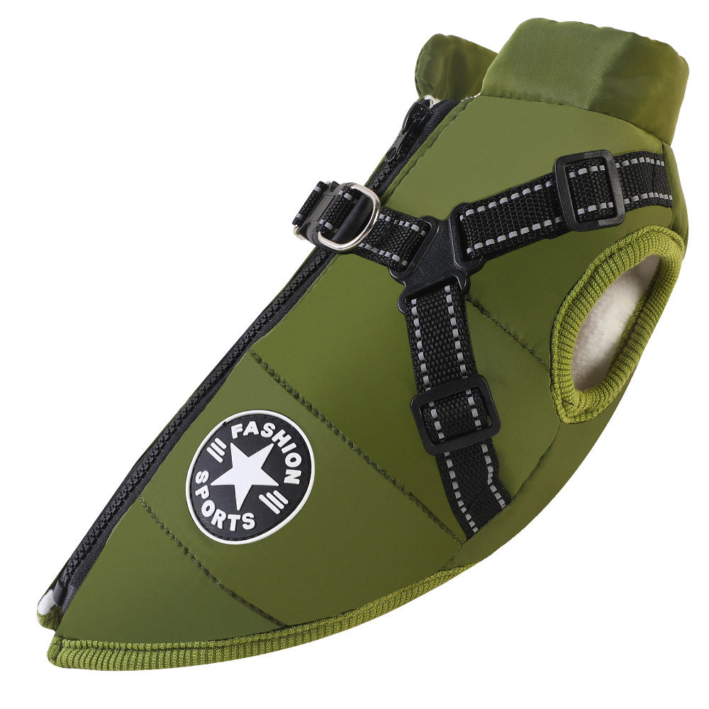 Waterproof Winter Dog Vest with Built-In Harness