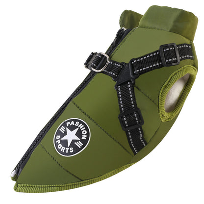 Waterproof Winter Dog Vest with Built-In Harness