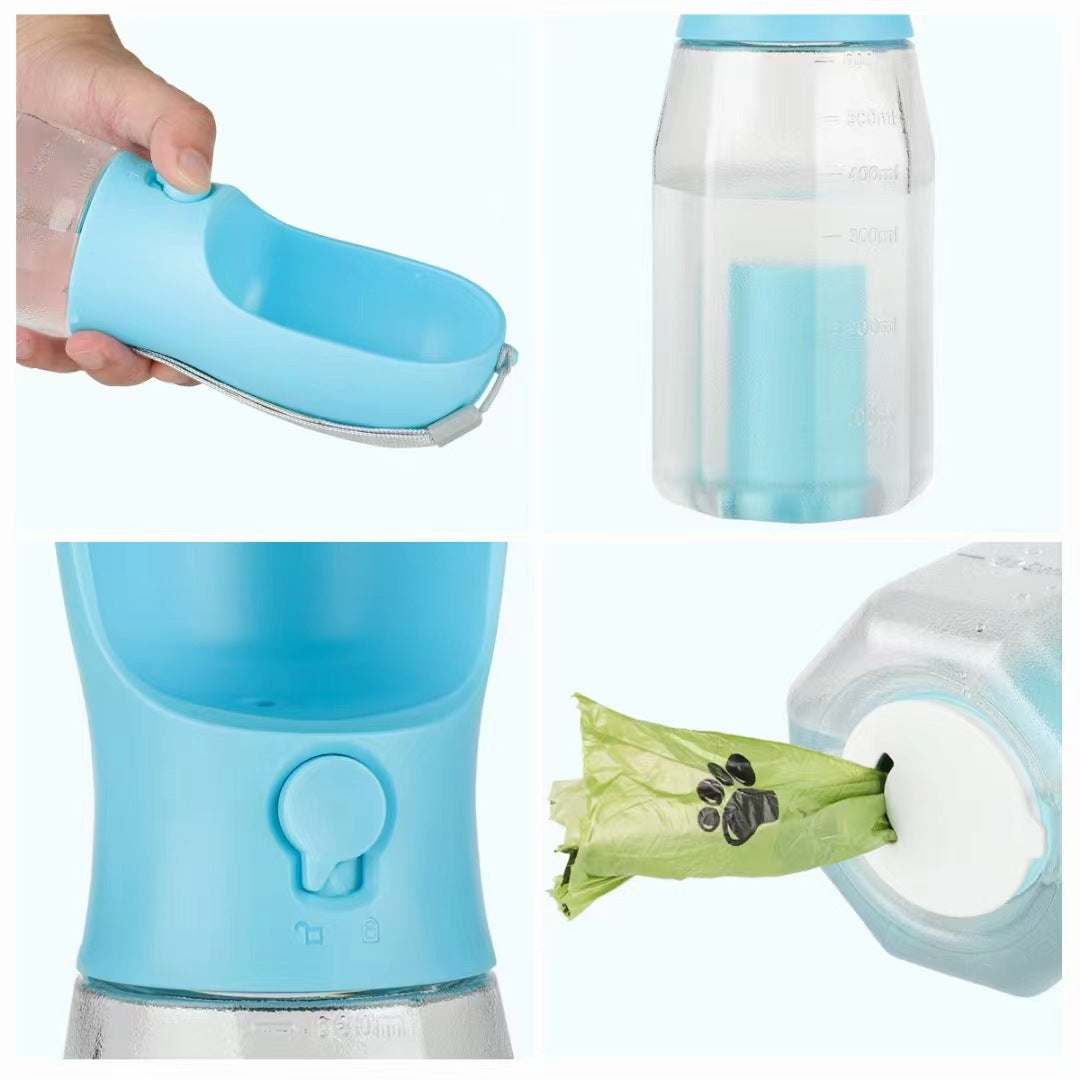 3-in-1 Portable Dog Water Bottle & Travel Dispenser