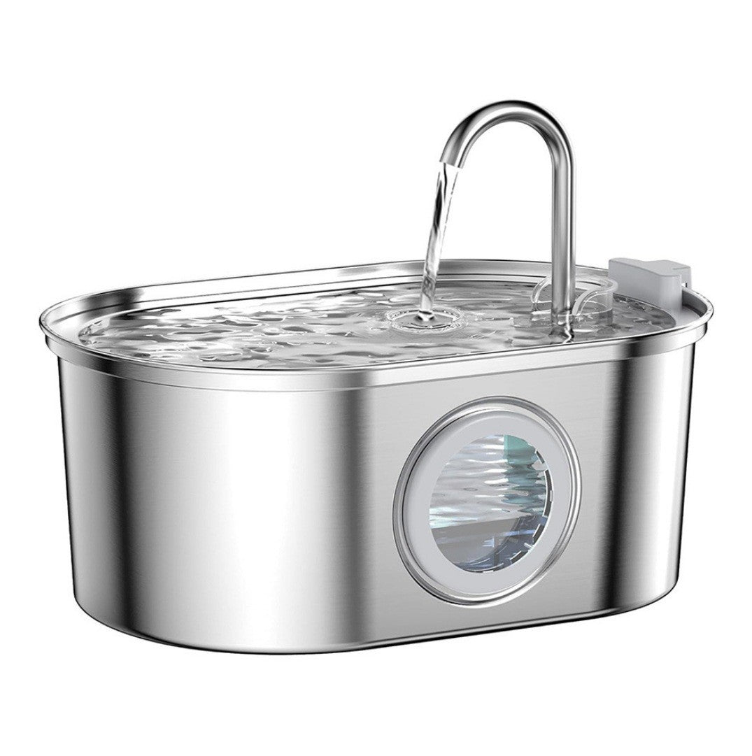 PureFlow Stainless Steel Pet Water Fountain – 3.2L Ultra-Quiet Dispenser
