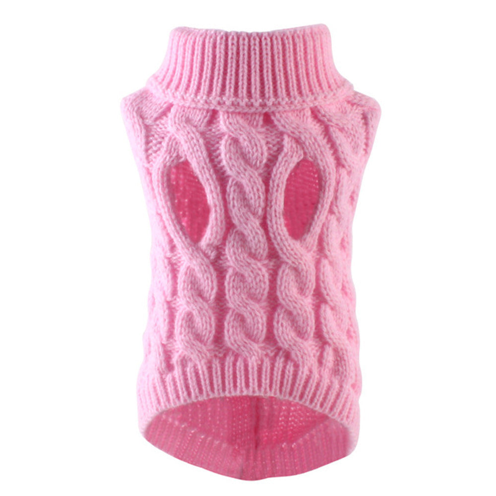 Chunky Cable Knit Dog Sweater & Winter Turtleneck