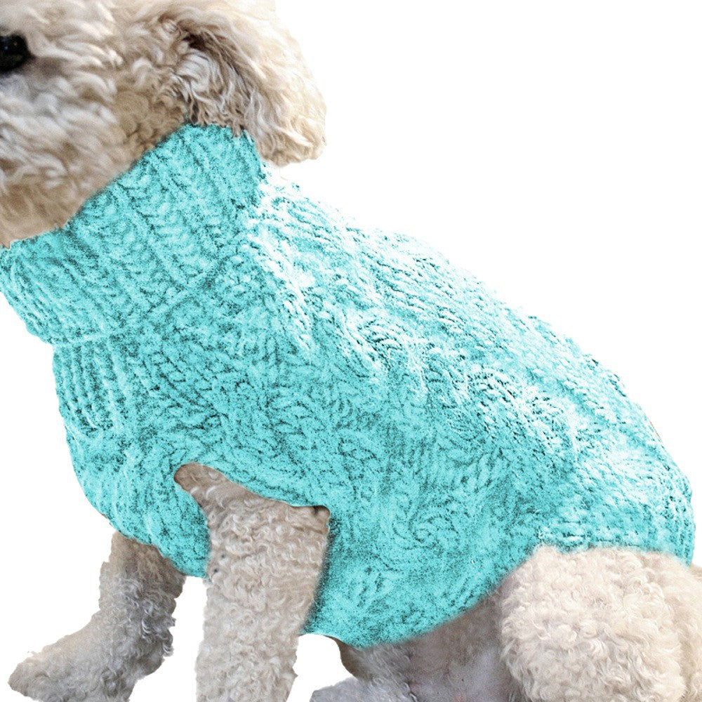 Chunky Cable Knit Dog Sweater & Winter Turtleneck