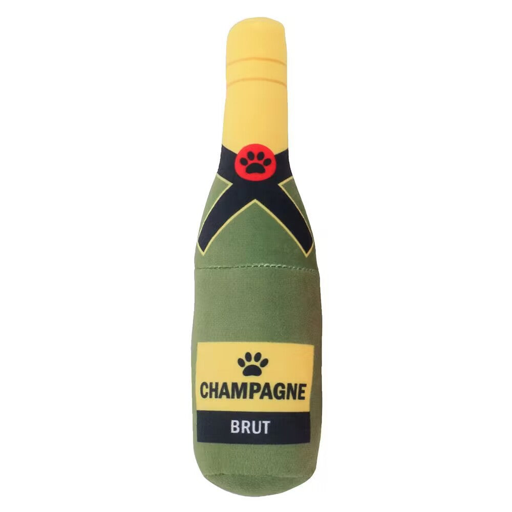 ThePetzStore™ Squeaky Plush Bottle Dog Toy