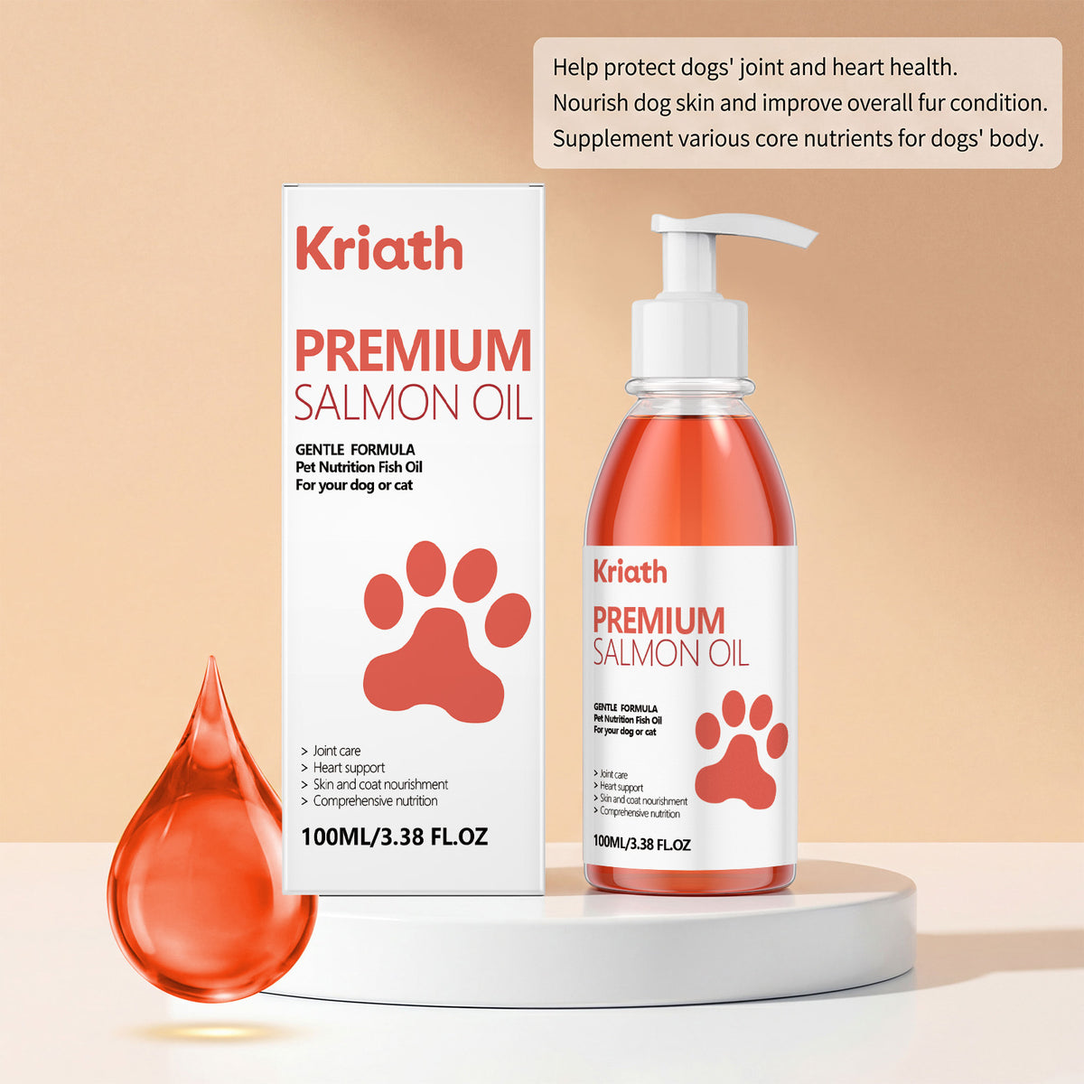100% Pure Norwegian Salmon Oil for Dogs & Cats – Skin & Coat Supplement