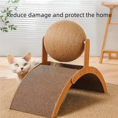 PetzPlay 2-in-1 Rotating Sisal Ball & Arch Cat Scratcher