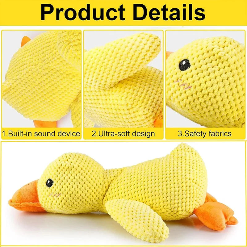 Calming Duck Toy for Dog,Soothing Plush Pet Toys with Sound Quack, Pet Interactive Companion, Chew-Resistant Chew Dogs Cat Toy