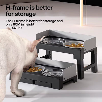 ThePetzStore™ Adjustable Elevated Stand with 2 Bowls