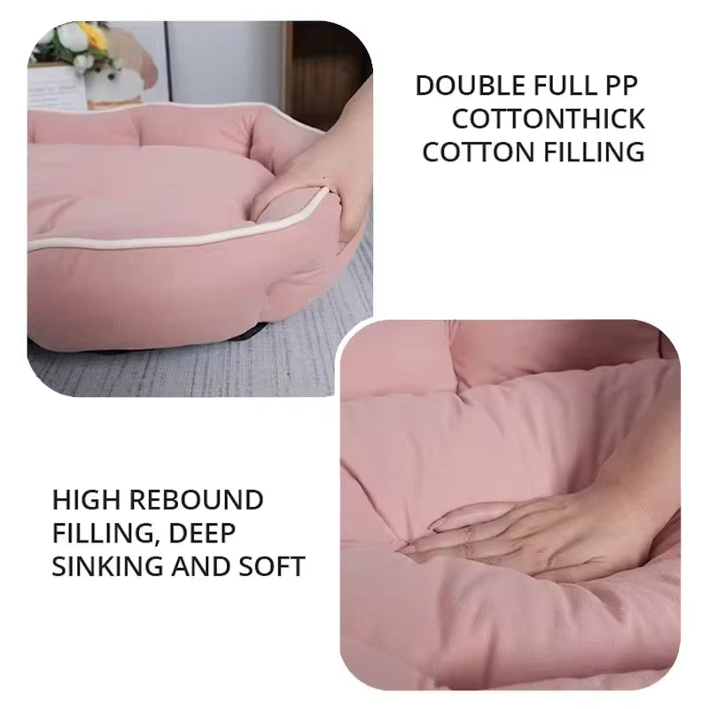 ThePetzStore™ Soft Faux Suede Calming Pet Bed