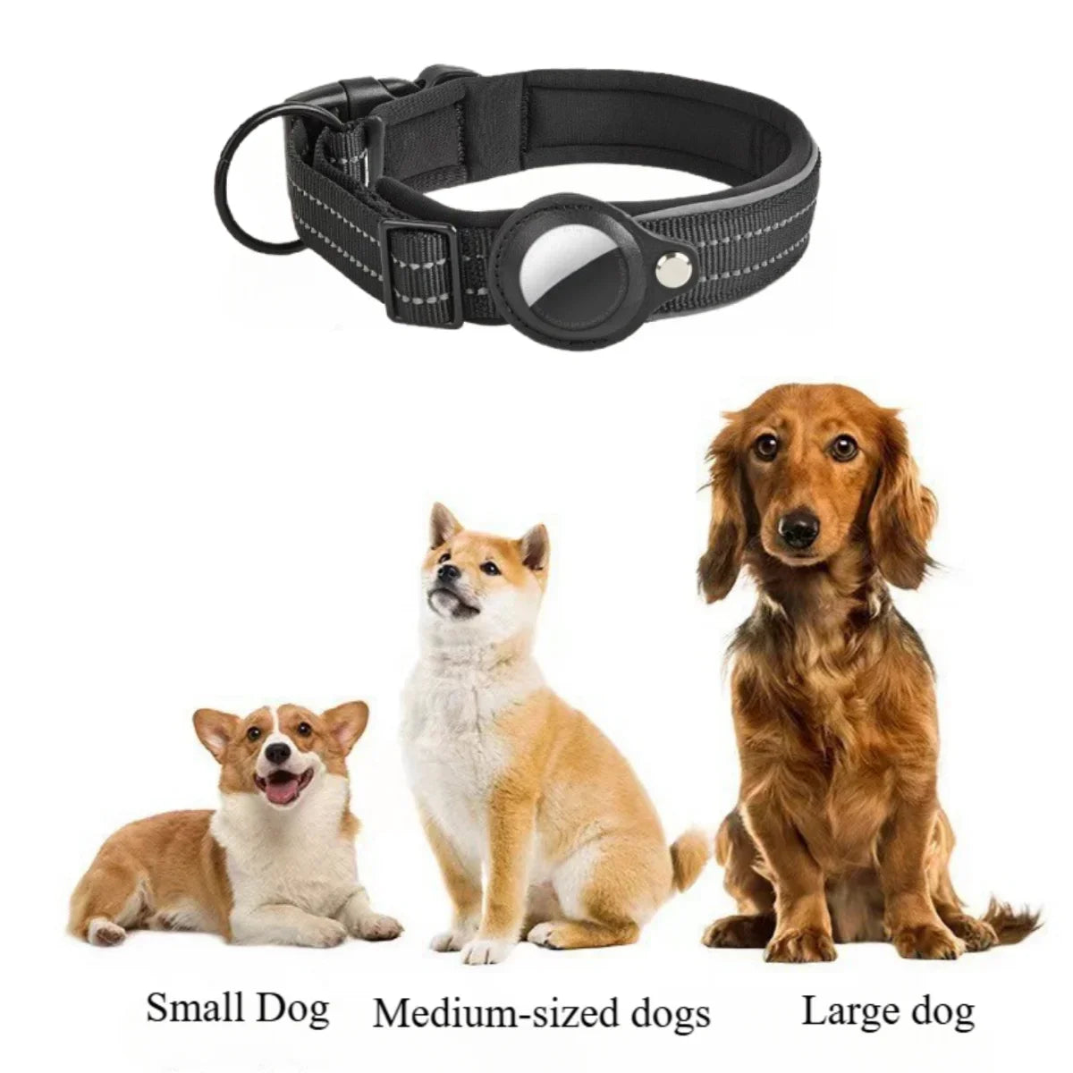 Premium Reflective AirTag Dog Collar - Padded & Adjustable