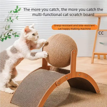 PetzPlay 2-in-1 Rotating Sisal Ball & Arch Cat Scratcher