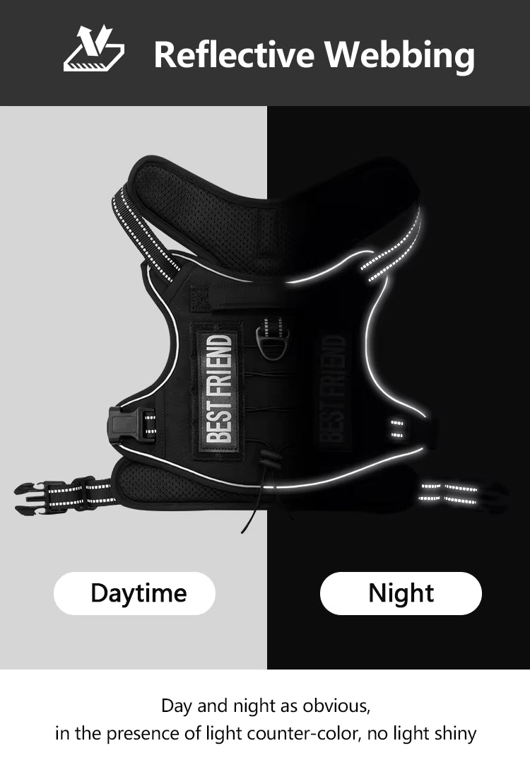 Heavy-Duty Tactical No-Pull Dog Harness with Control Handle