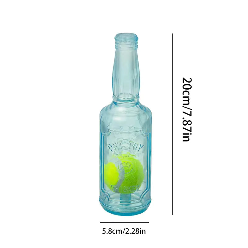 ThePetzStore™ 2-in-1 Squeaky Beer Bottle & Tennis Ball Dog Toy