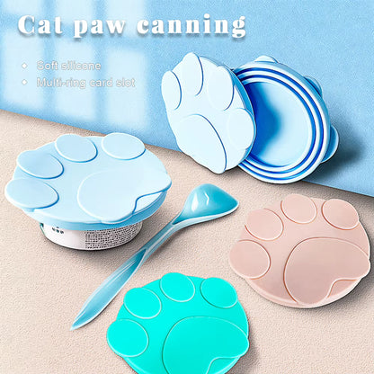 PawPrint Silicone Pet Can Cover & Spoon Set