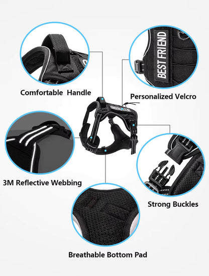 Heavy-Duty Tactical No-Pull Dog Harness with Control Handle