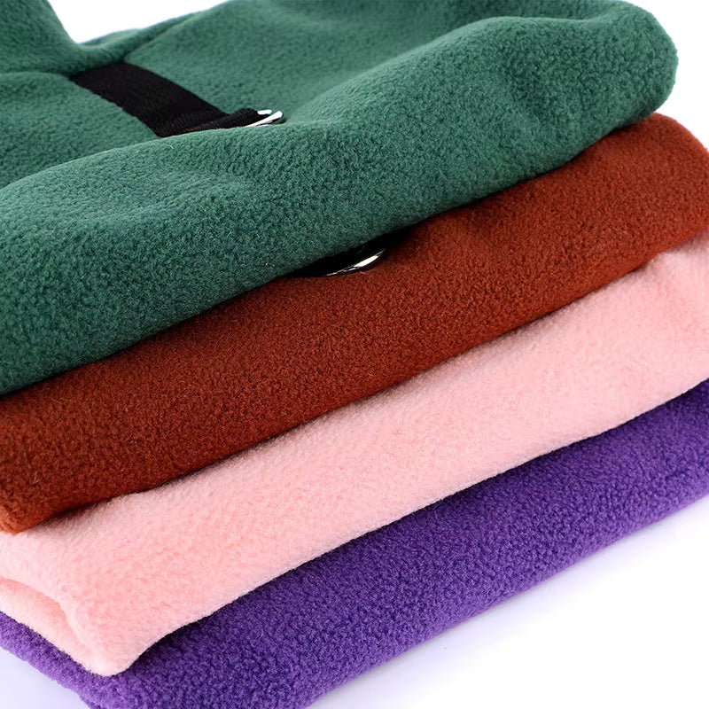 Warm Fleece Dog Vest with Leash Ring