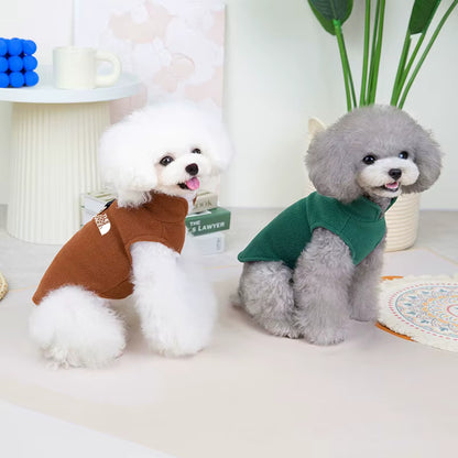 Warm Fleece Dog Vest with Leash Ring