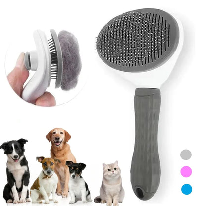 One-Click Self-Cleaning Grooming Brush