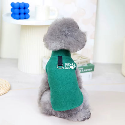 Warm Fleece Dog Vest with Leash Ring