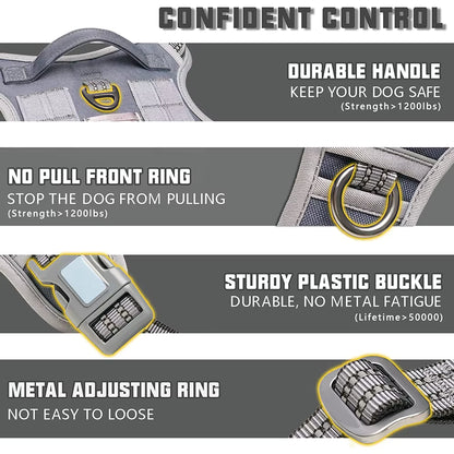 Heavy-Duty Tactical No-Pull Dog Harness with Control Handle