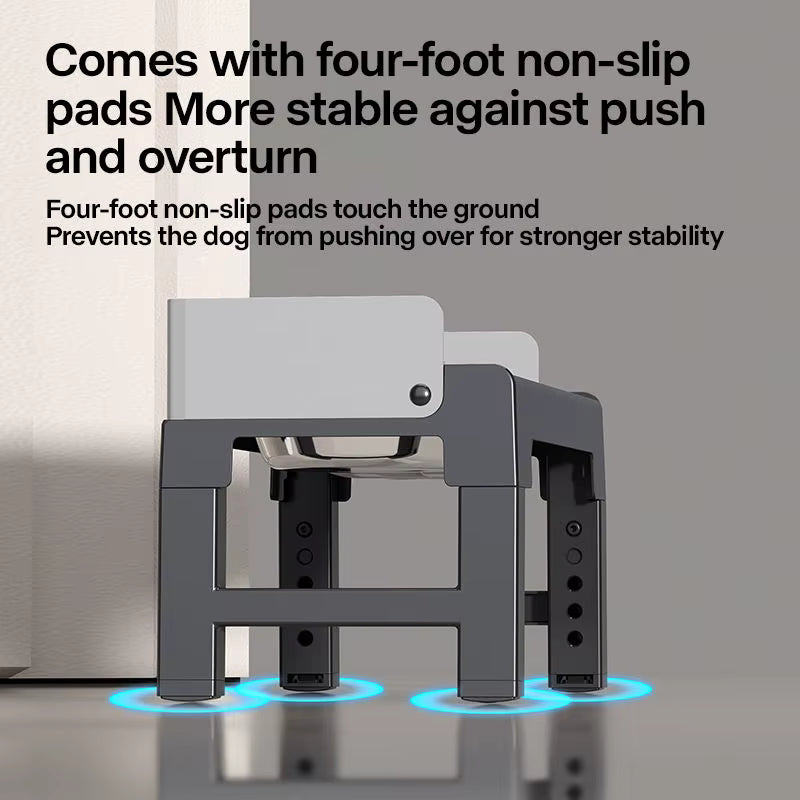 ThePetzStore™ Adjustable Elevated Stand with 2 Bowls