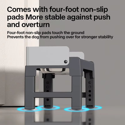 ThePetzStore™ Adjustable Elevated Stand with 2 Bowls